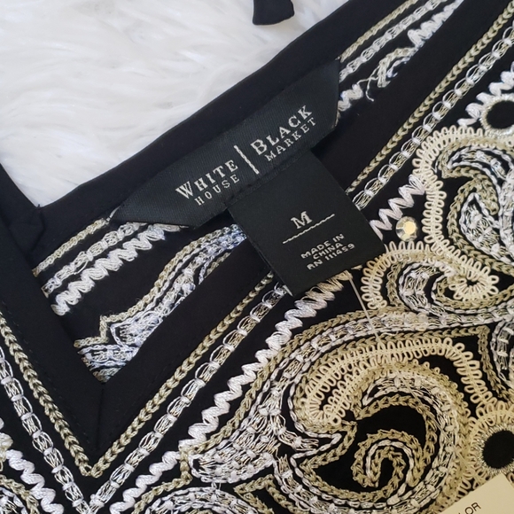 White House Black Market Silk Peasant blouse - Picture 5 of 11